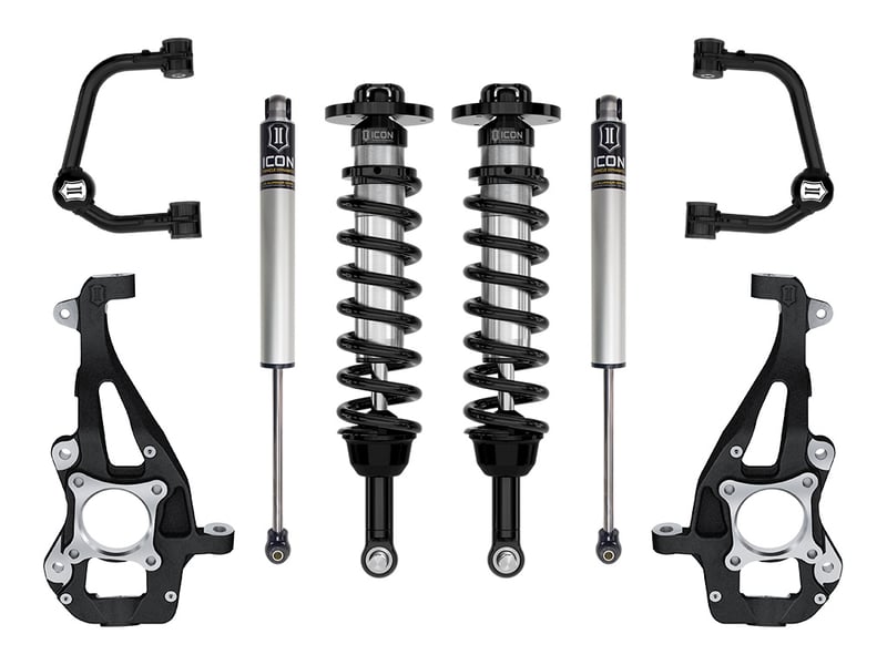 icon 2021-2024 ford f-150 4wd, 3.5-4.5" lift, stage 1 suspension system, tubular k93141t