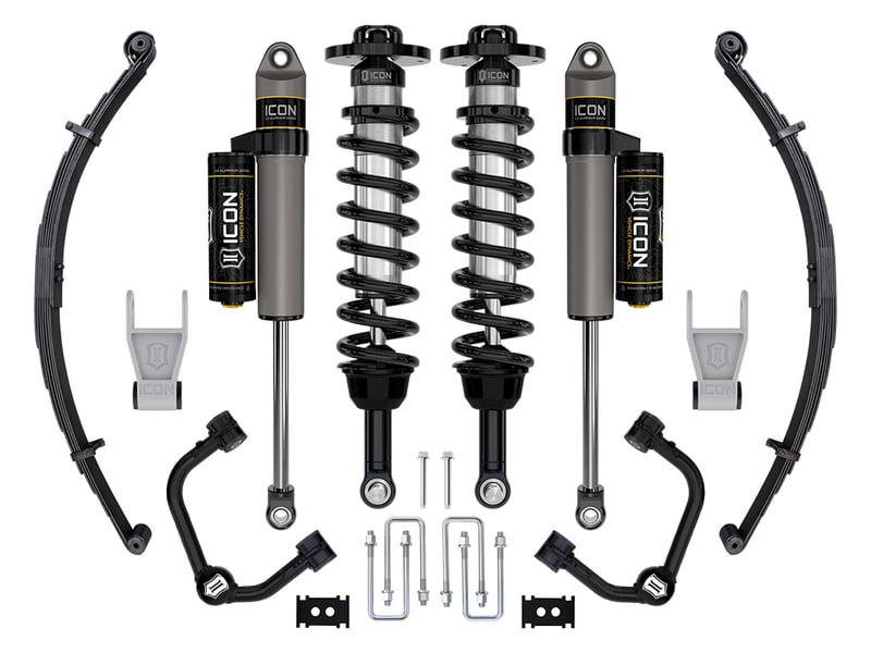 icon 2021-2024 ford f-150 tremor, 2.5-3" lift, stage 2 suspension system, tubular, w/ leaf packs k93162tl