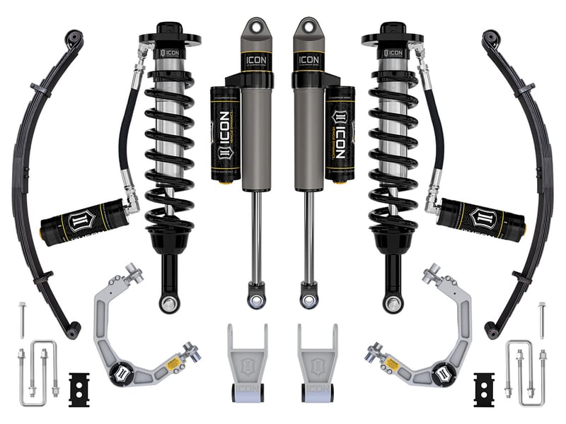 icon 2021-2024 ford f-150 tremor, 2.5-3" lift, stage 3 suspension system, billet, w/ leaf packs k93163l
