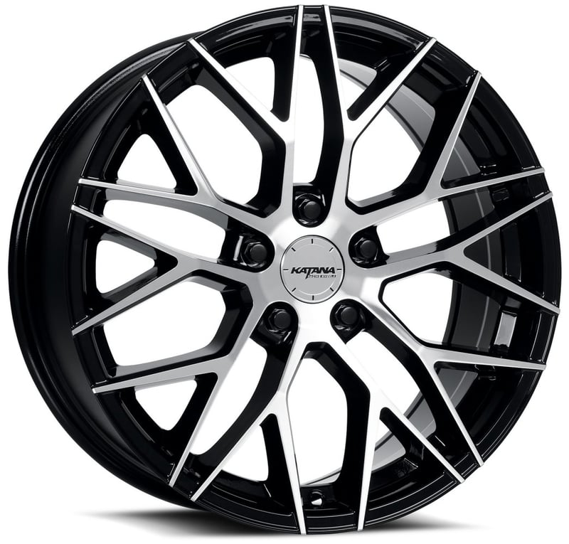 17x7.5 katana racing kr01 gloss black machined 5x108/4.25 40mm