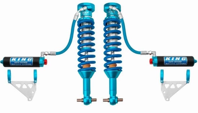 king shocks 2021 ford bronco front 2.5 dia remote reservoir shock w/adjuster (pair) 25001-392a