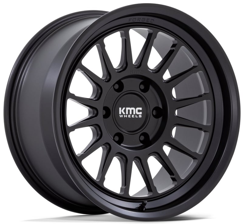 (clearance - no returns) 18x9 kmc km447 impact forged monoblock satin black 6x135 0mm