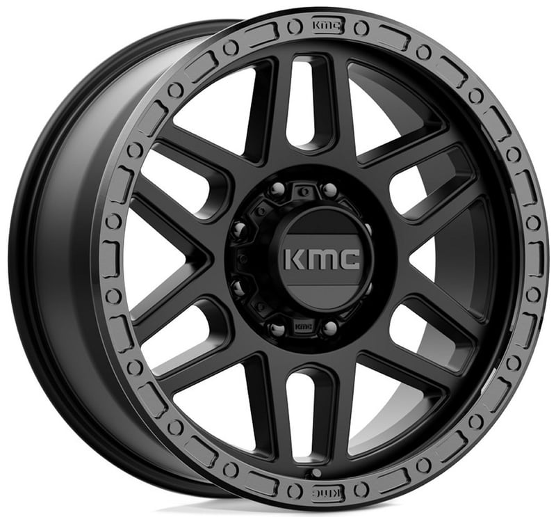 20x9 kmc km544 mesa satin black w/ gloss black lip (8 lug) 8x170 18mm