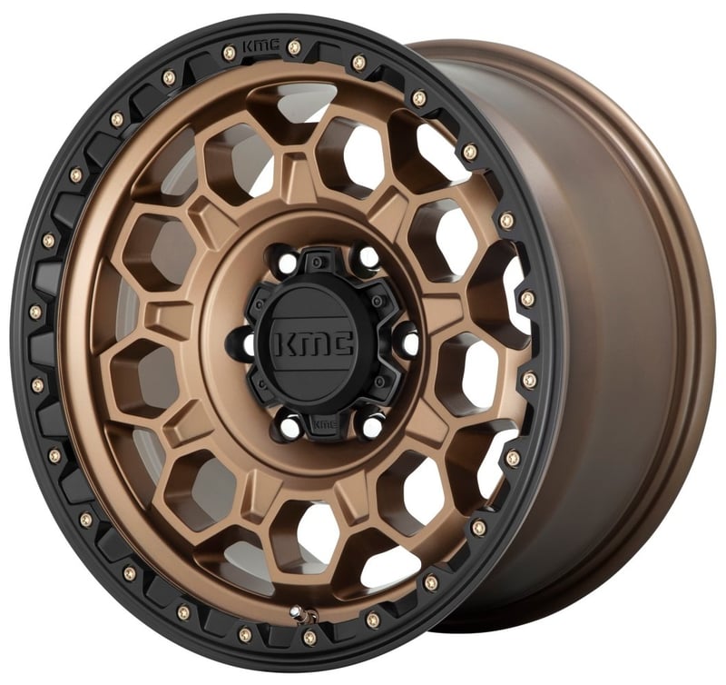 17x9 kmc km545 matte bronze w/ black lip 6x5.5/139.7 18mm