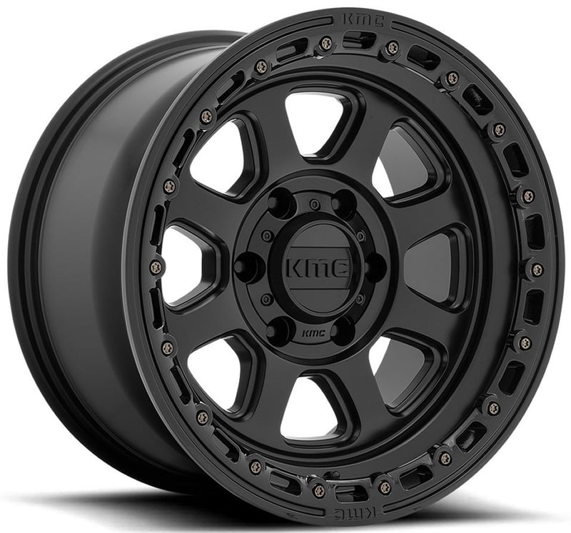 (clearance - no returns) 20x9 kmc km548 chase satin black w/ gloss black lip 6x5.5/139.7 18mm