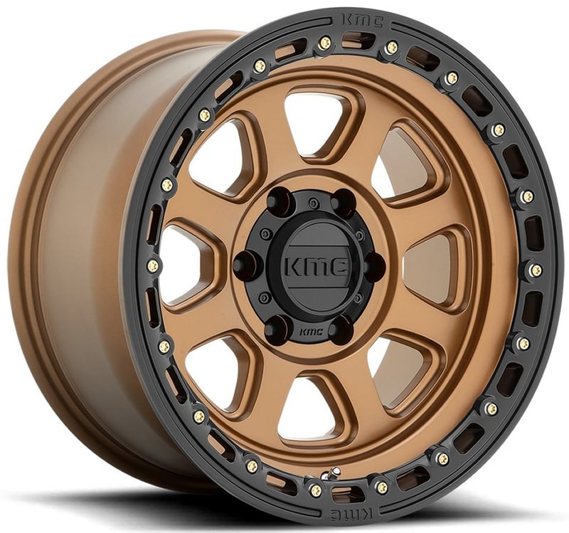 (clearance - no returns) 20x9 kmc km548 chase matte bronze w/ black lip 6x5.5/139.7 18mm