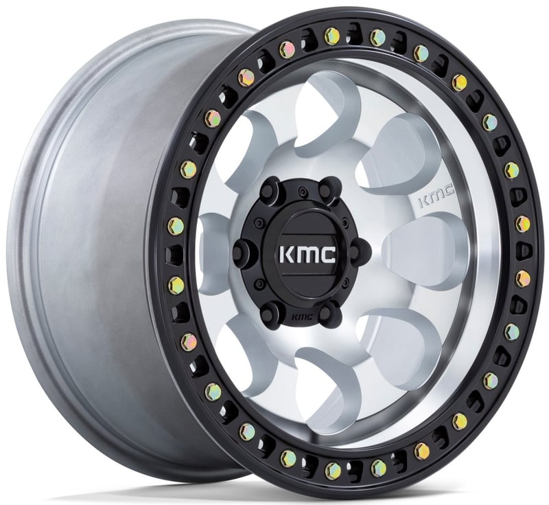17x9 kmc km550 riot sbl machined w/ satin black lip 6x5.5/139.7 -12mm