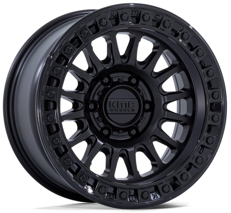 18x9 kmc km552 ims matte black w/ gloss black lip 6x135 0mm