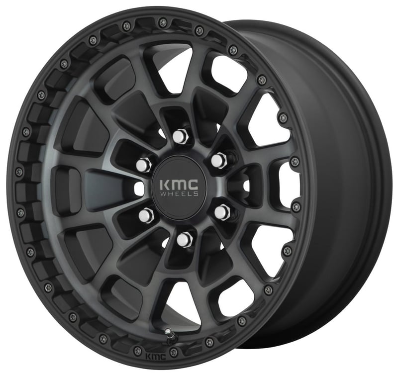17x8.5 kmc km718 summit satin black w/ gray tint 5x5/127 0mm