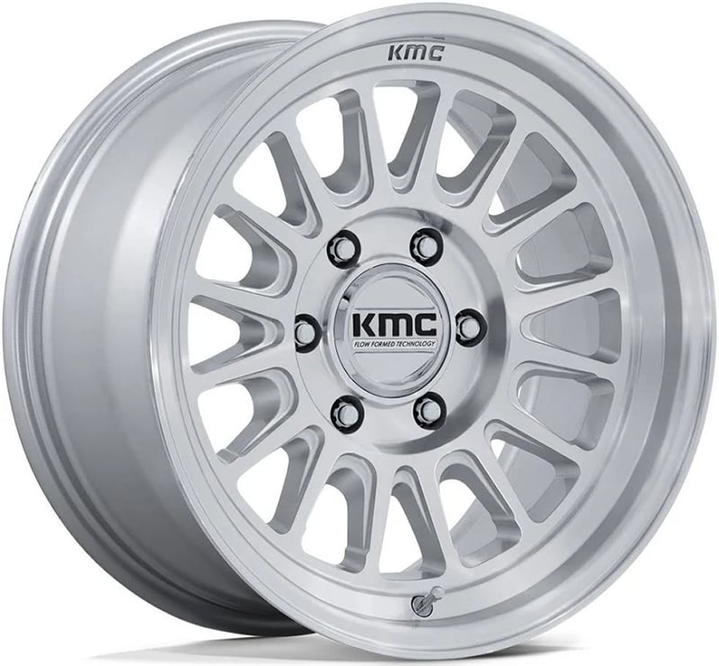 18x9 kmc km733 impact fft gloss silver machined (flow form) 6x5.5/139.7 18mm