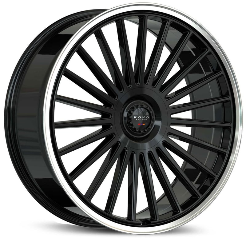 24x10 koko kuture parlato gloss black w/ polished lip (flow formed) 6x5.5/139.7 15mm