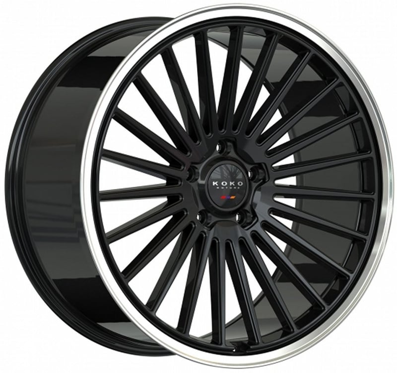 22x9 koko kuture parlato gloss black w/ polished lip (flow formed) (custom)