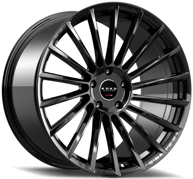 24x9.5 koko kuture urfa ff gloss black (flow formed) 6x135 30mm