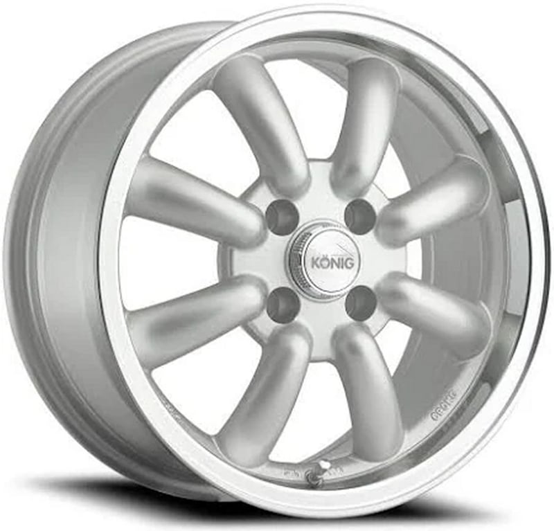 15x7 konig rewind silver w/ machined lip 4x100 20mm