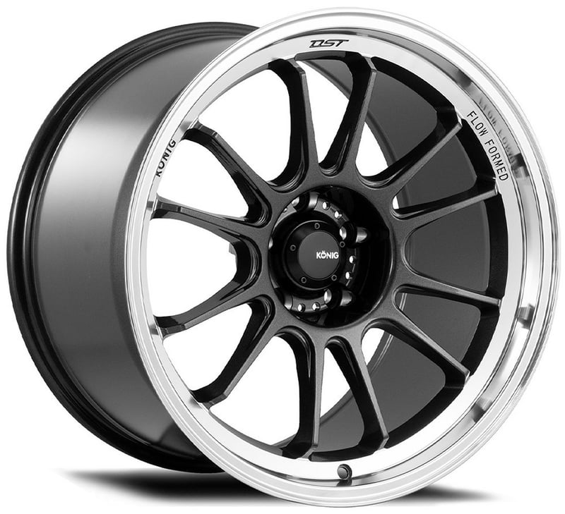 17x9 konig hypergram metallic carbon w/ machined lip (flow formed) 5x4.5/114.3 40mm