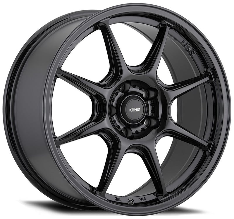 16x7.5 konig lockout gloss black 5x112 45mm