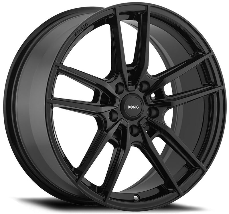 16x7.5 konig myth gloss black 5x112 43mm