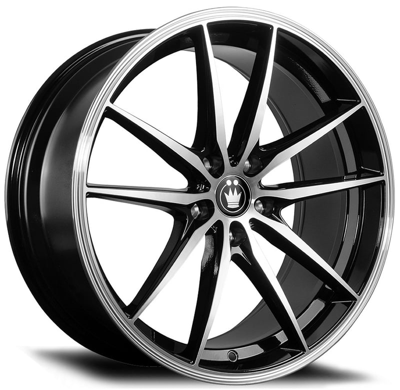 17x8 konig oversteer gloss black machined 5x4.5/114.3 40mm