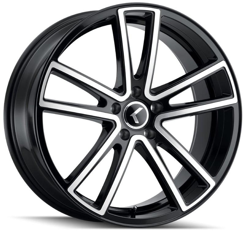22x9.5 kraze kr190 lusso gloss black machined face 6x135 30mm