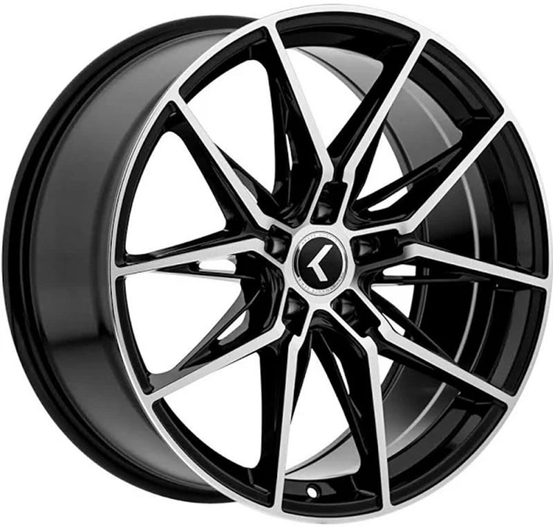 22x9 kraze kr196 gloss black machined 5x120 35mm