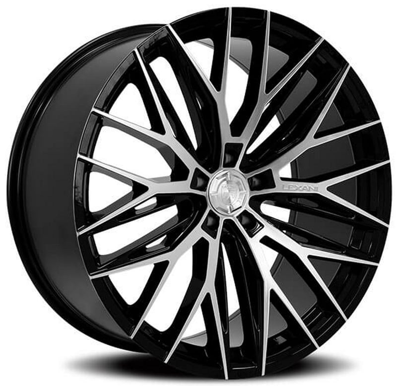 22x9 lexani aries gloss black machined (custom)