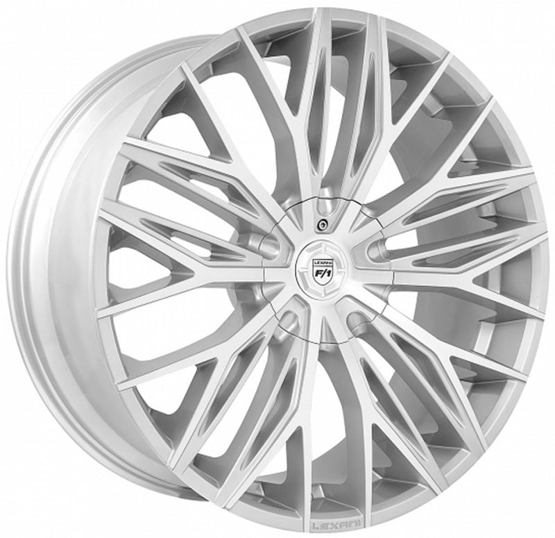 26x10 lexani aries silver machined face w/ cap 6x5.5/139.7 30mm