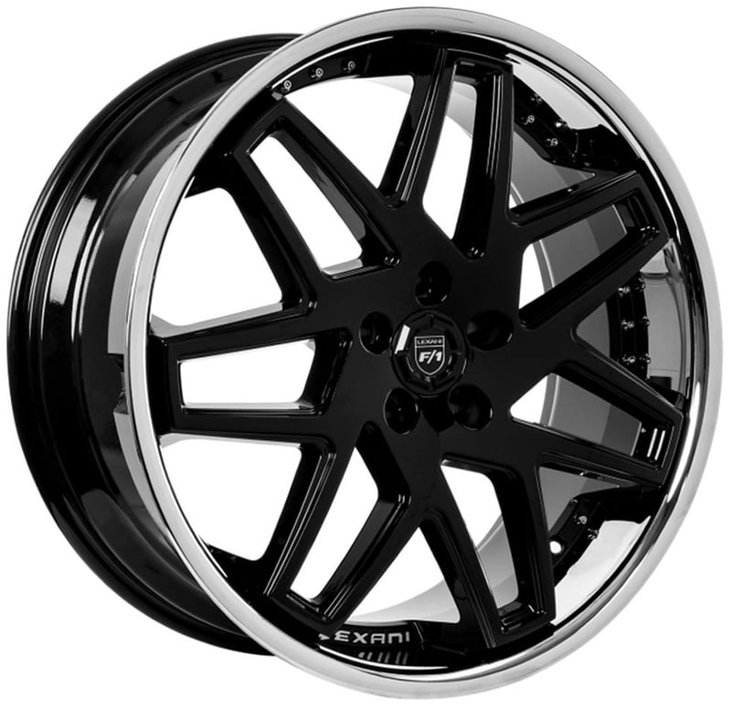 Lexani Nova Gloss Black w/ Stainless Steel Chrome Lip