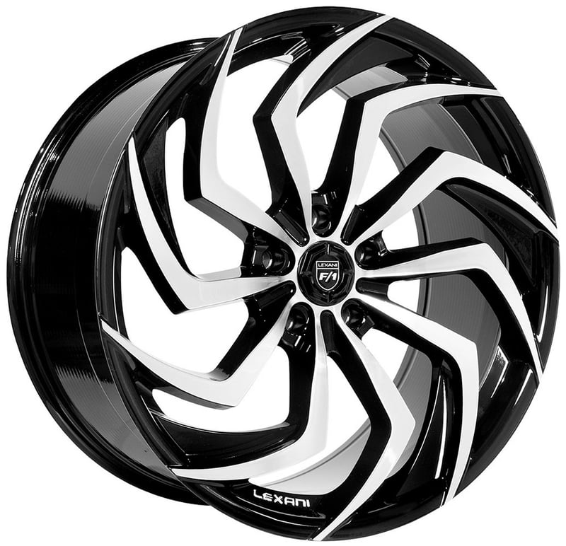 22x9 lexani shadow gloss black machined face (custom)