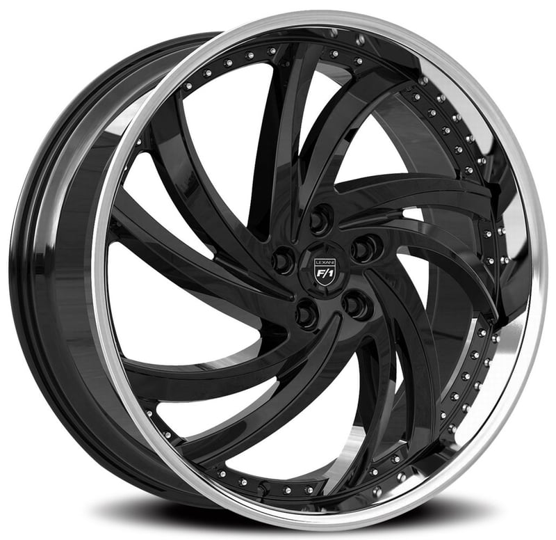 Lexani Turbine Gloss Black w/ Chrome Stainless Steel Lip