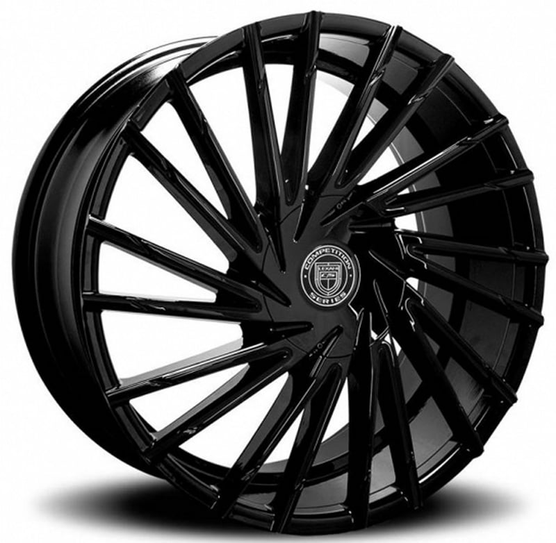 22x9 lexani wraith full gloss black w/ covered cap 6x135 6x5.5/139.7 30mm