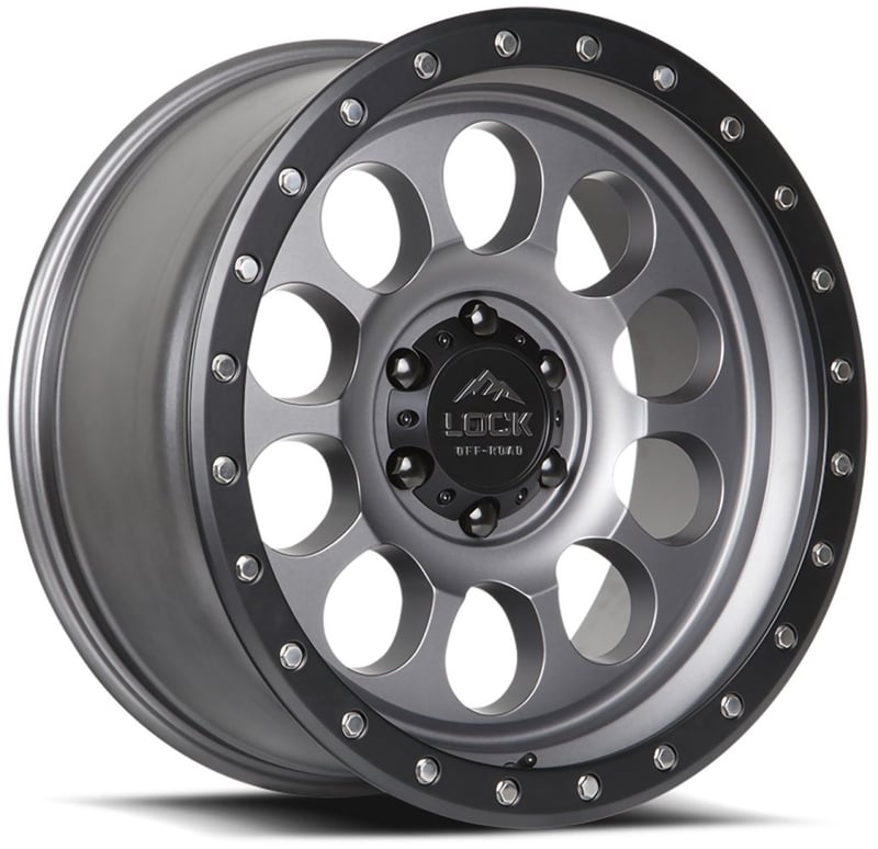 17x9 lock off-road 50cal matte grey w/ matte black ring 6x135 0mm