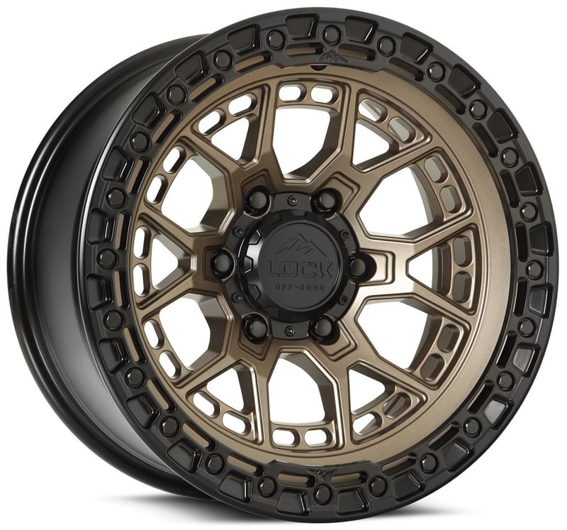 17x9 lock off-road commando matte bronze w/ matte black ring 5x5/127 -12mm