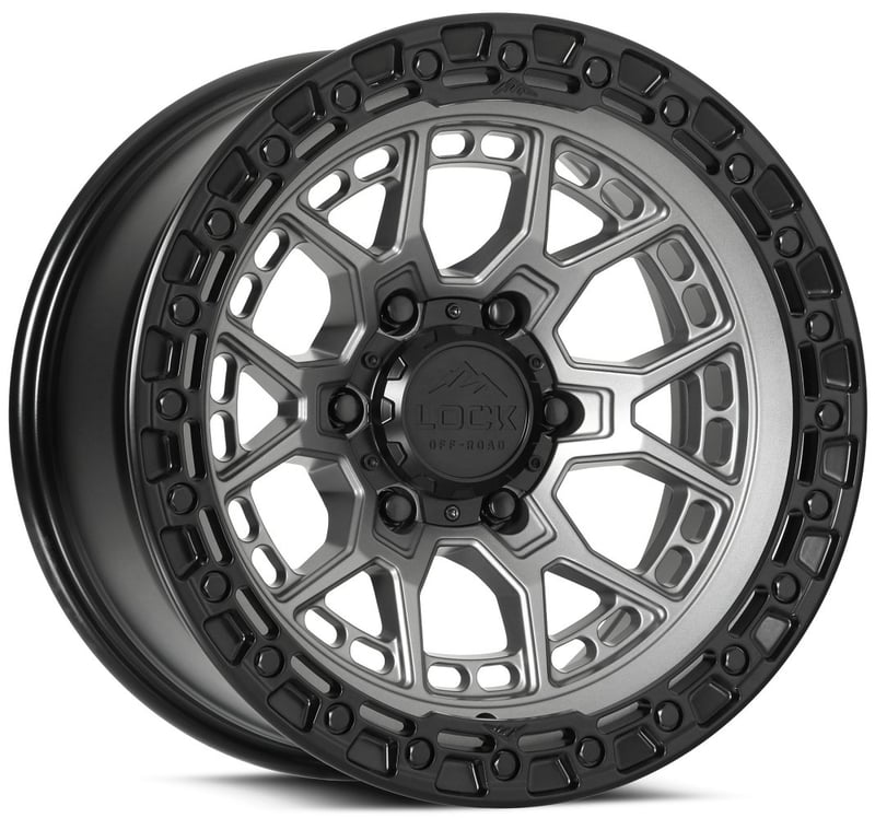 17x9 lock off-road commando matte grey w/ matte black ring 5x5/127 -12mm
