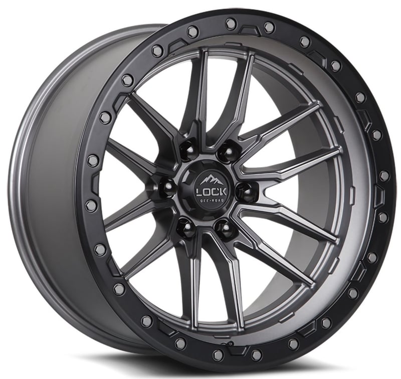17x9 lock off-road krawler matte grey w/ matte black ring 6x5.5/139.7 -12mm