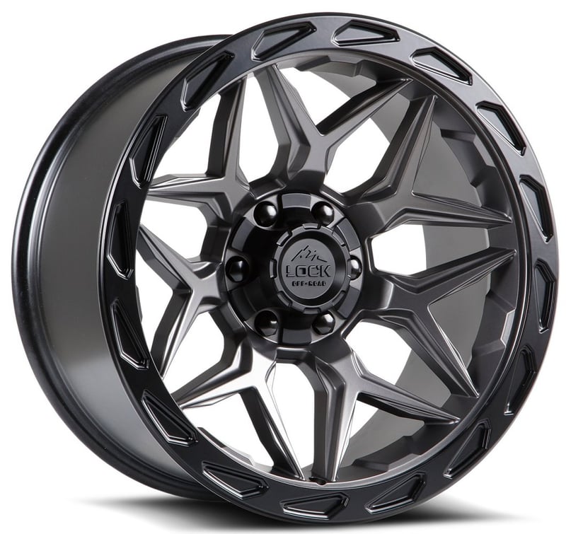17x9 lock off-road matrix matte grey w/ matte black ring 5x5/127 5x5.5/139.7 -12mm