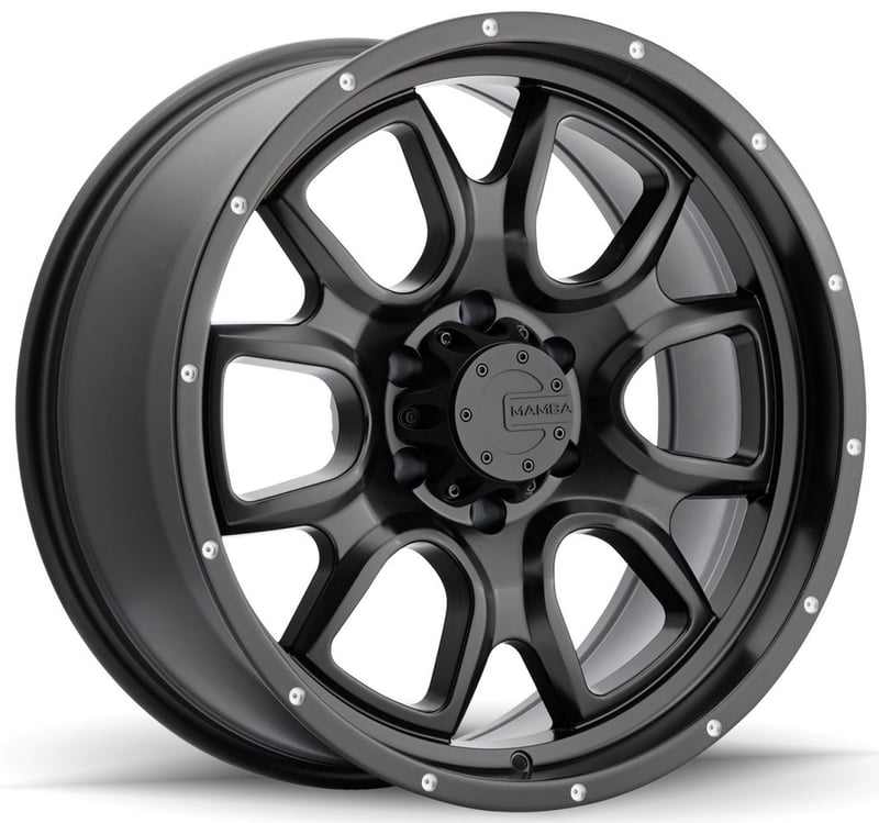 17x9 mamba off-road m19 matte black w/ drilled holes 5x5/127 -12mm