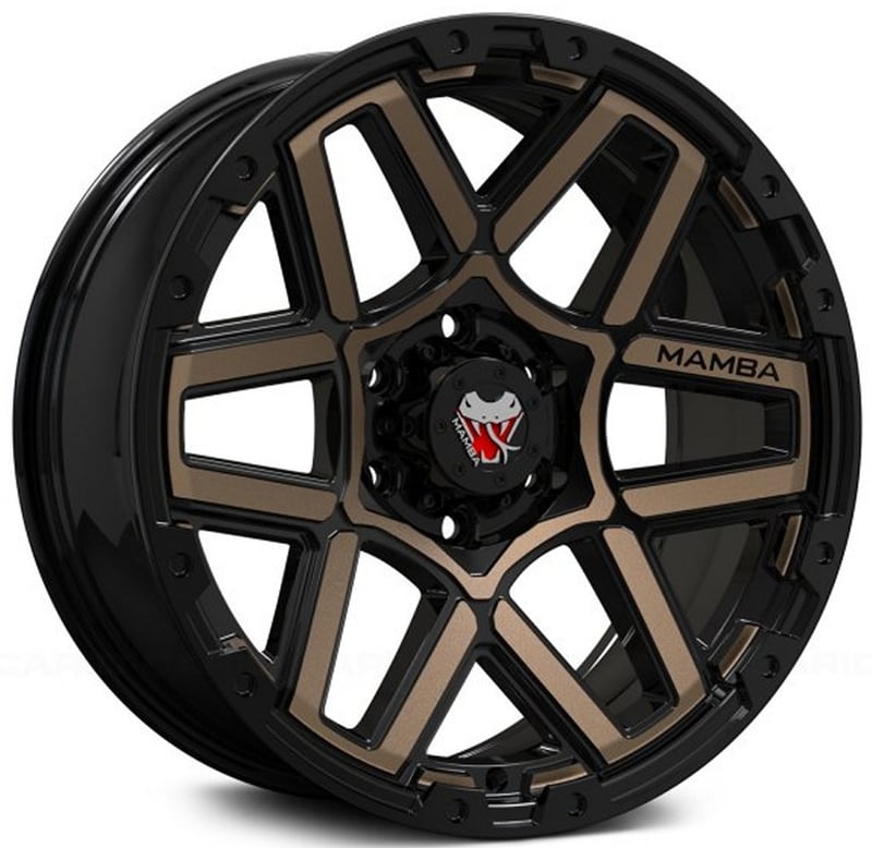 17x9 mamba off-road m23 matte black w/ bronze face 5x5.5/139.7 12mm
