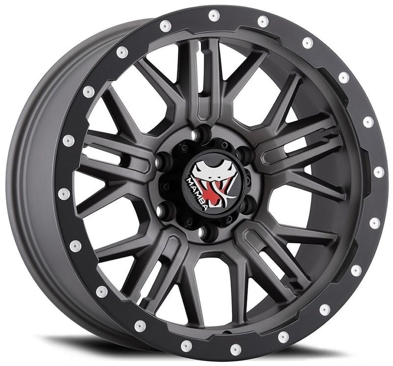 20x9 mamba off-road m25 matte grey w/ black lip 5x5.5/139.7 12mm