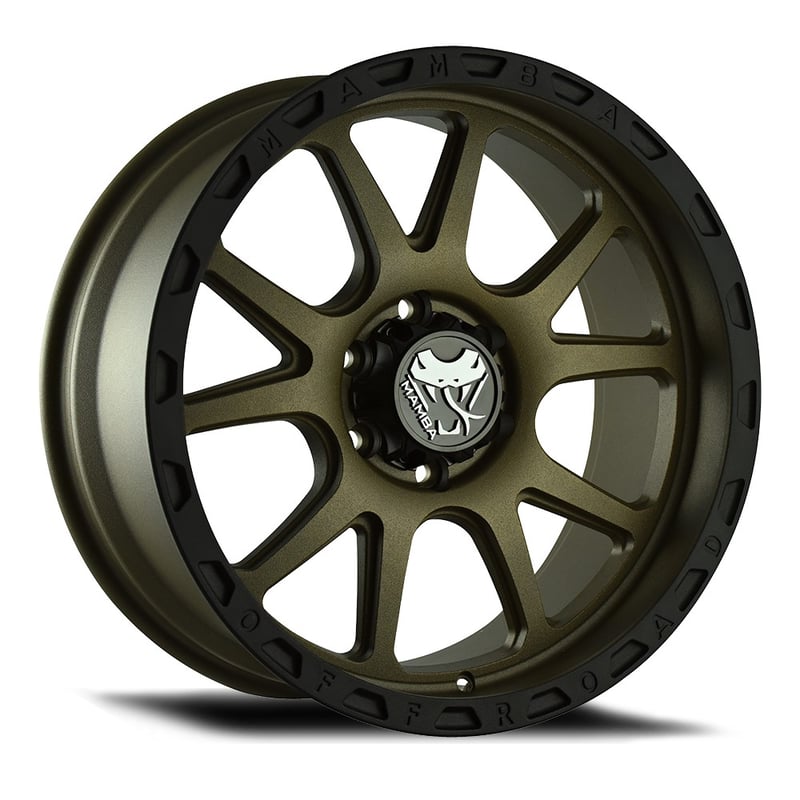 17x9 mamba off-road m27 matte bronze w/ black lip (flow formed) 6x5.5/139.7 12mm