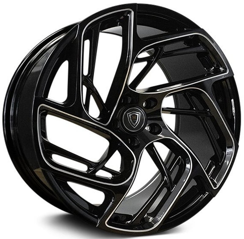 20x10.5 marquee m1002 gloss black milled 5x120 38mm