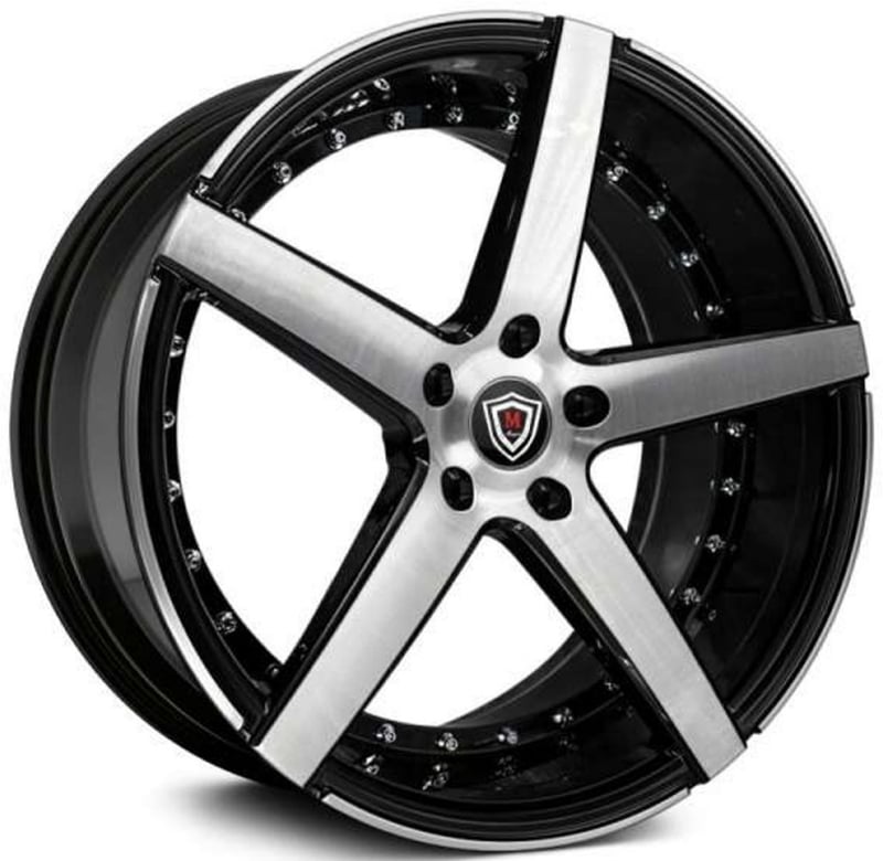 20x9 marquee m3226 gloss black machined 5x112 33mm