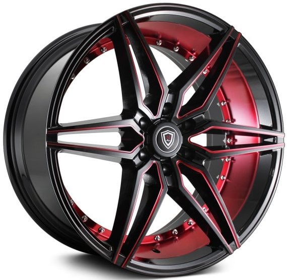 Marquee M3259B Gloss Black w/ Red Milled & Inner