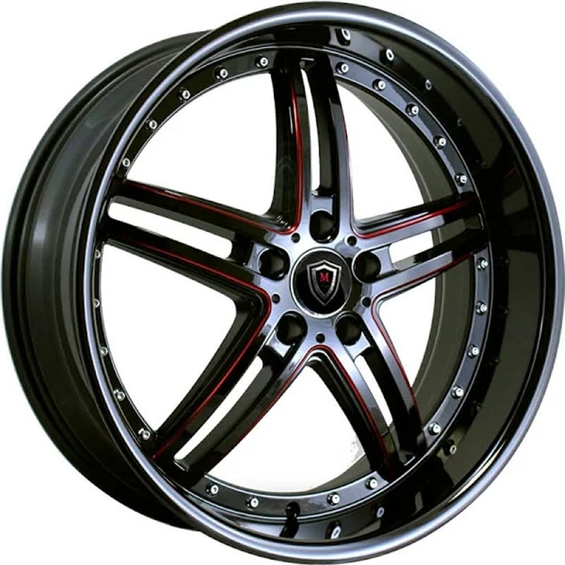 Marquee M5329 Gloss Black w/ Red Milled