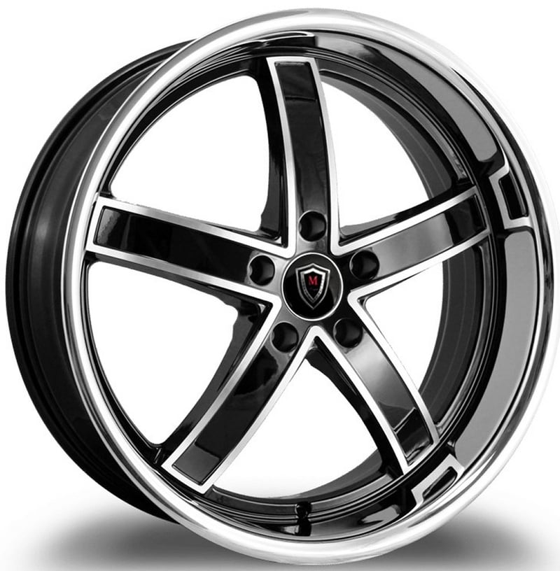 22x10.5 marquee m5330a gloss black machined w/ chrome stainless steel lip 5x4.5/114.3 40mm
