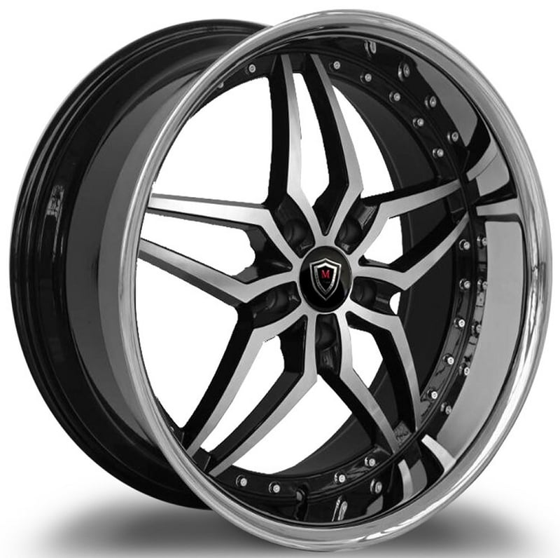 Marquee M5331 Gloss Black Machined w/ Chrome Stainless Steel Lip