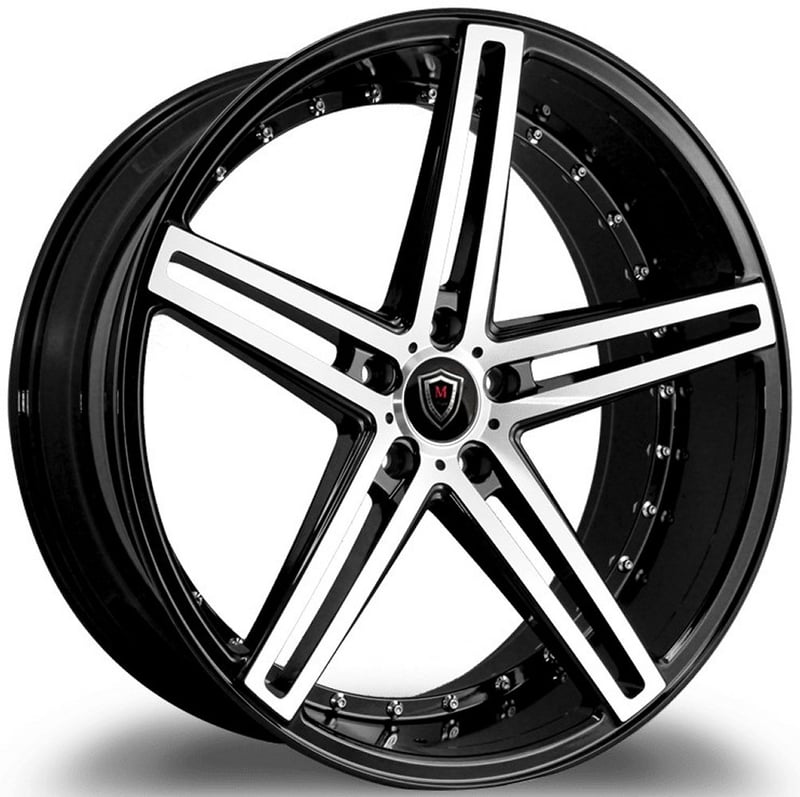 22x9 marquee m5334 gloss black machined 5x120 15mm