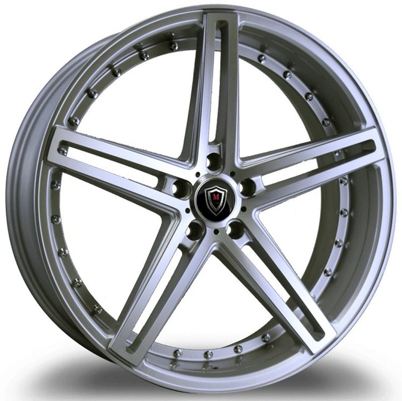 22x9 marquee m5334 silver machined 5x120 35mm