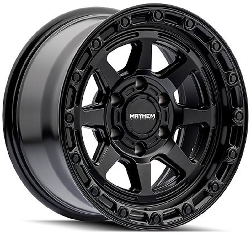 17x8.5 mayhem ridgeline 8306 satin black 6x139.7/5.5 25mm