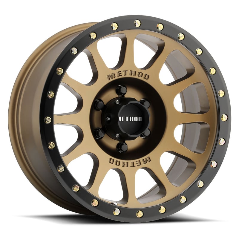 18x9 method race mr305 nv bronze w/ matte black street lock lip 6x5.5/139.7 -12mm