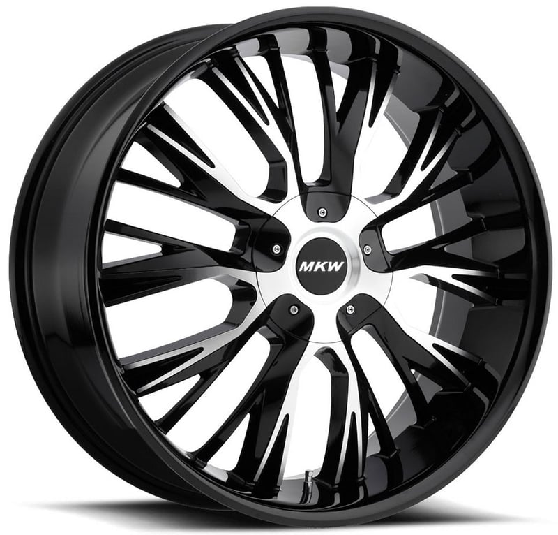 22x9 mkw m122 gloss black machined 6x5.5/139.7 18mm